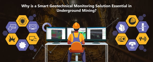 Illustration of monitoring underground mining operations using a smart geotechnical monitoring and management solution.